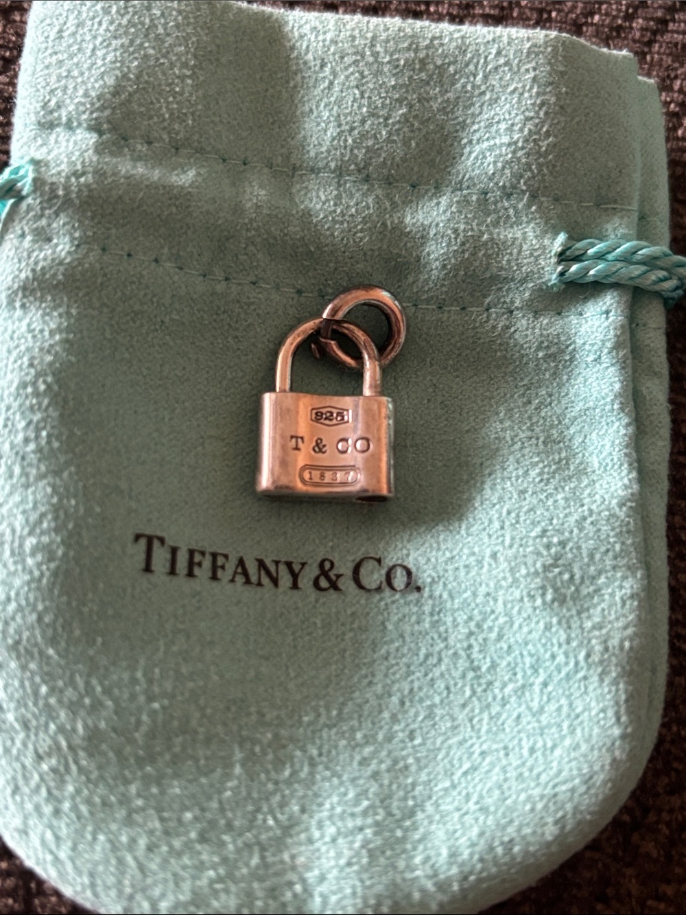 Tiffany & Co. Sterling Silver Padlock Charm with bale